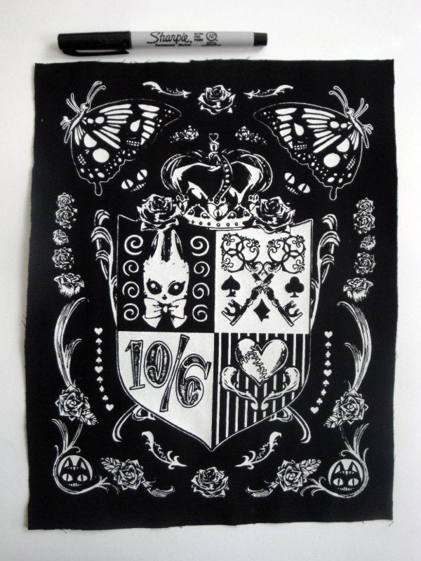 Alice in Wonderland Crest Screen print Sew-on Back Patch