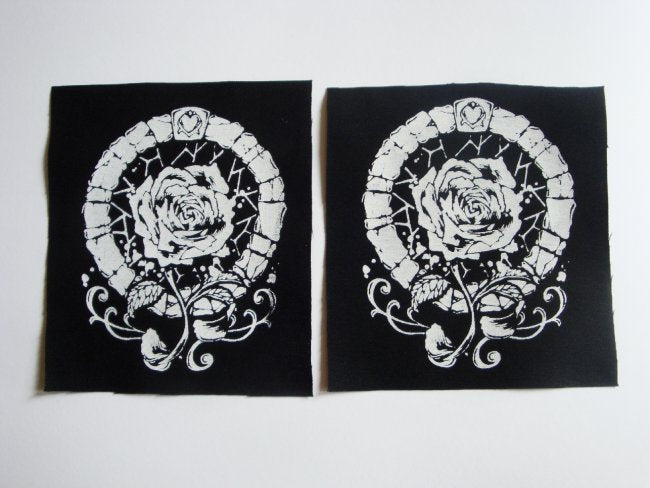 Beauty and the Beast Enchanted Rose Screen print Sew-on Patch
