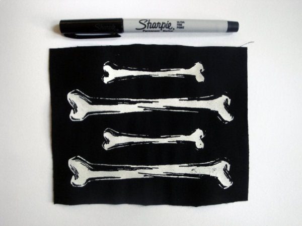 Bones 'n Anatomy Collection: 4 Bones Screen print Sew-on Patch Set