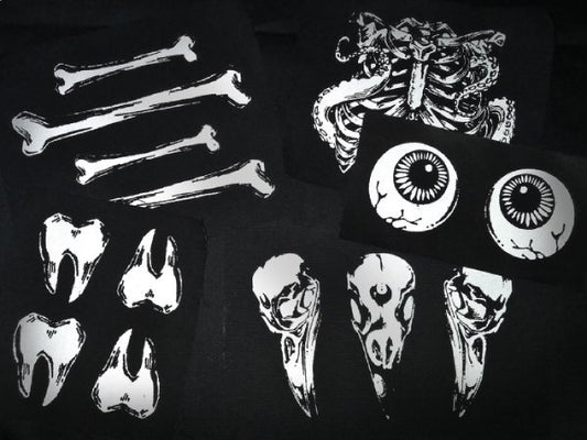 Bones 'n Anatomy Screen print Sew-on Patch Pack