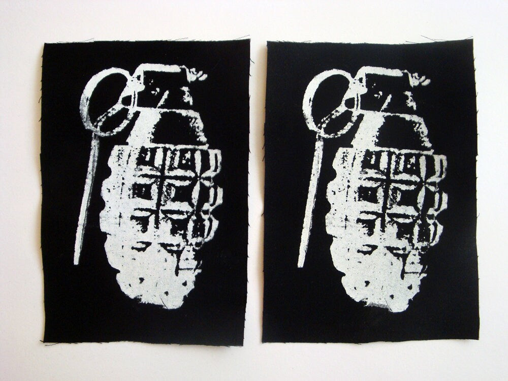 Grenade Screen print Sew-on Patch (Black ver.)