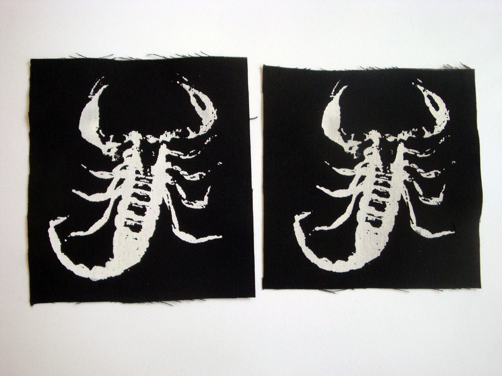 Scorpion Screen print Sew-on Patch