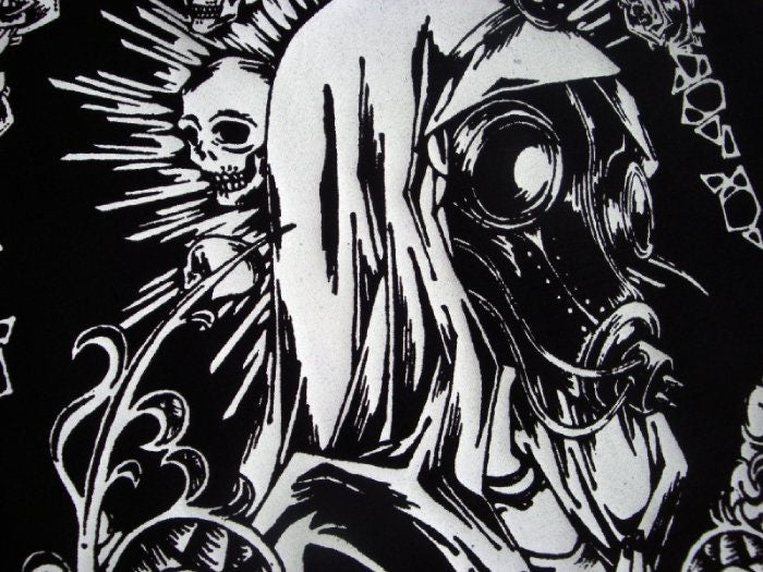 Virgin Mary with Gas Mask Screen print Sew-on Back Patch