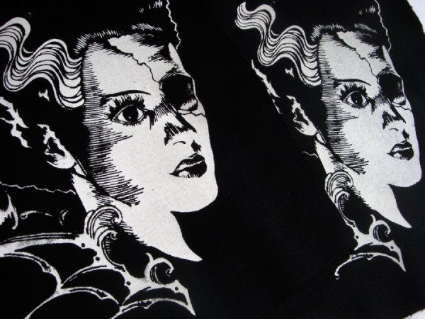 Horror Icons Collection: Zombie Bride of Frankenstein Screen print Sew-on Patch