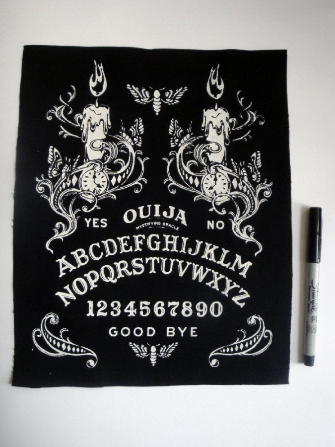 Moths & Candles Ouija Board Screen print Sew-on Back Patch