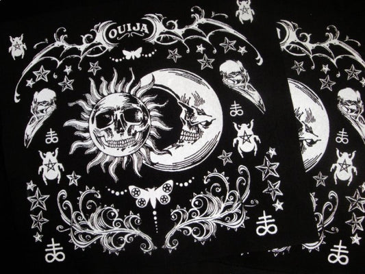 Ouija Sun & Moon Skulls Screen print Sew-on Patch