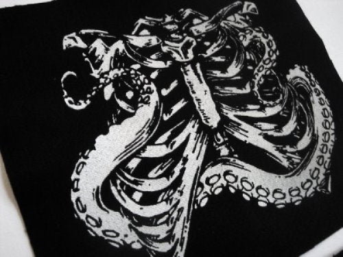 Bones 'n Anatomy Collection: Ribcage with Tentacles Screen print Sew-on Patch