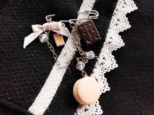 OOAK Tea Party Candy & Treats Charms Kawaii Decora Kilt Pin Brooch