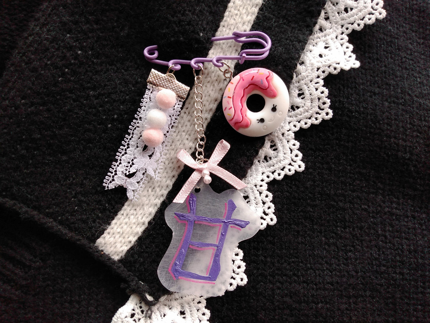 Sweet Donut Japanese Charms Kawaii Decora Kilt Pin Brooch