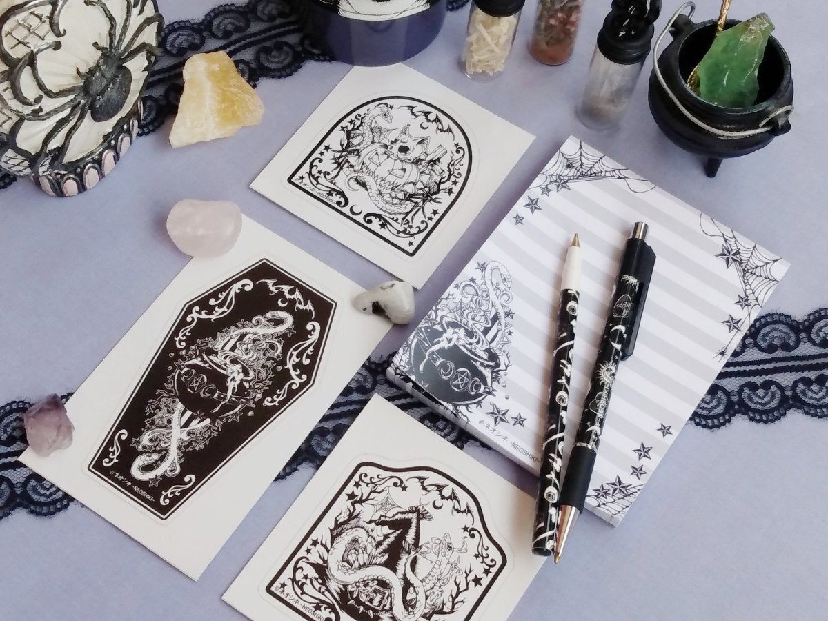 Ouija Sun & Moon Skulls Pens