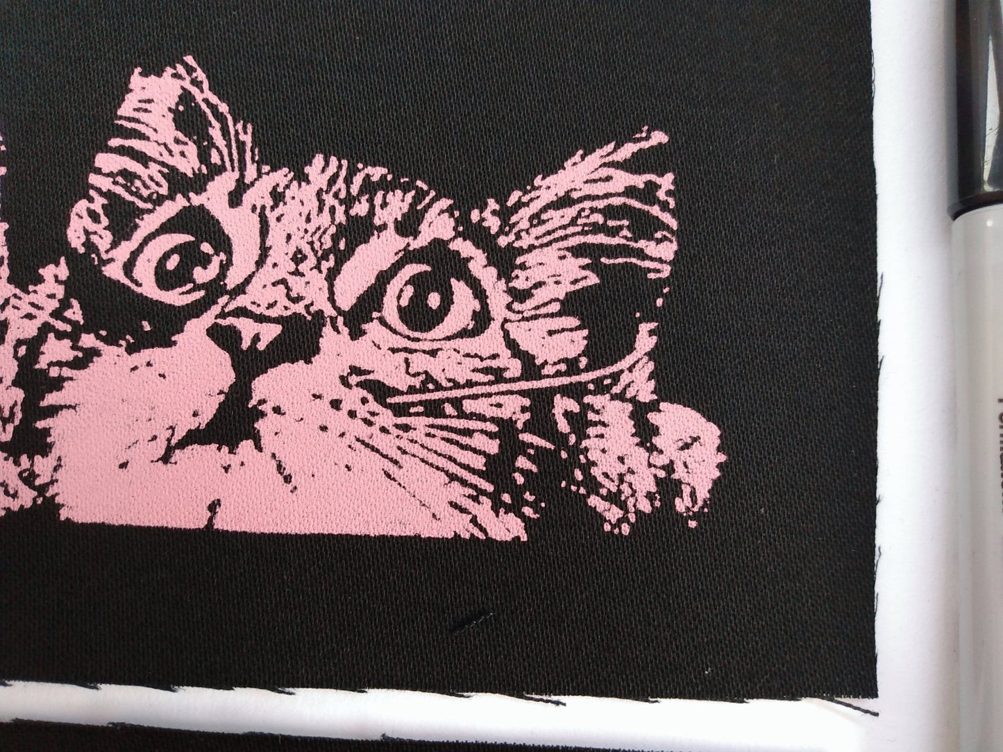 Playful Cat Screen print Sew-on Patches