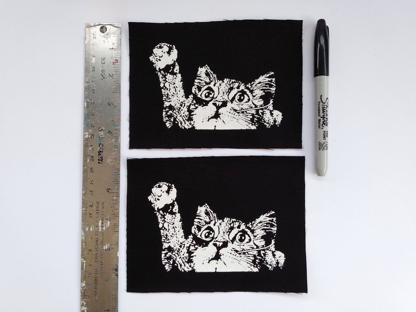 Playful Cat Screen print Sew-on Patches