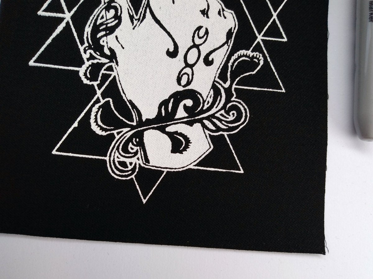 Witch hand with Symbols & Venus Fly Trap Screen print Sew-on Patches