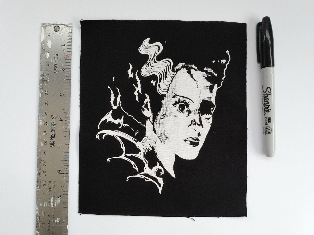 Horror Icons Collection: Zombie Bride of Frankenstein Screen print Sew-on Patches