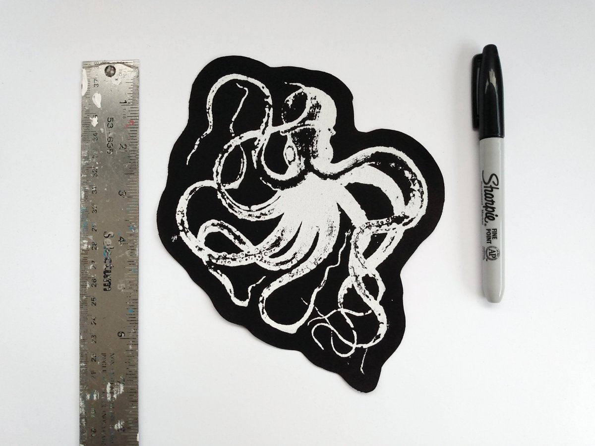 Octopus Screen print Sew-on Patches