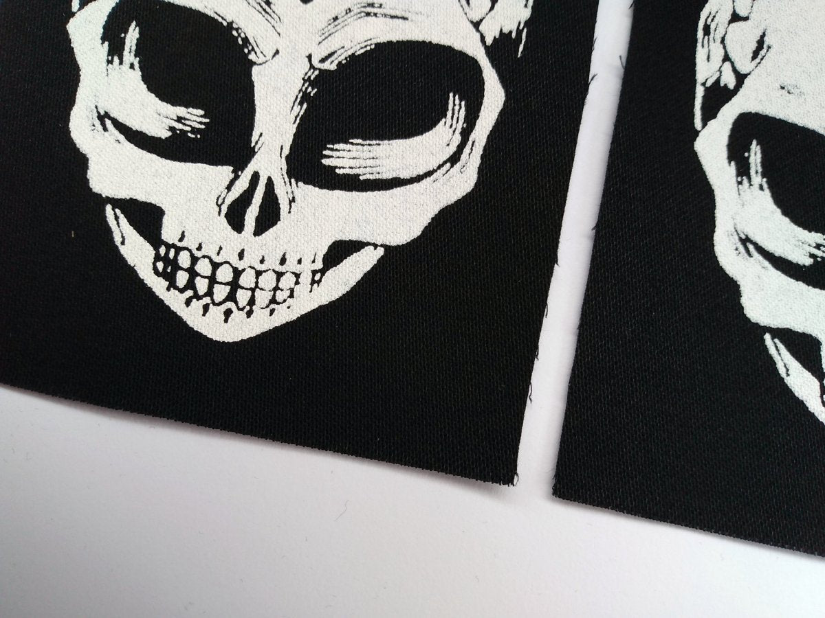 Little Gray Alien Skull Screen print Sew-on Patches