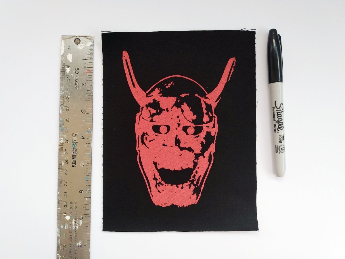 Japanese Hannya Mask Screen print Sew-on Patches