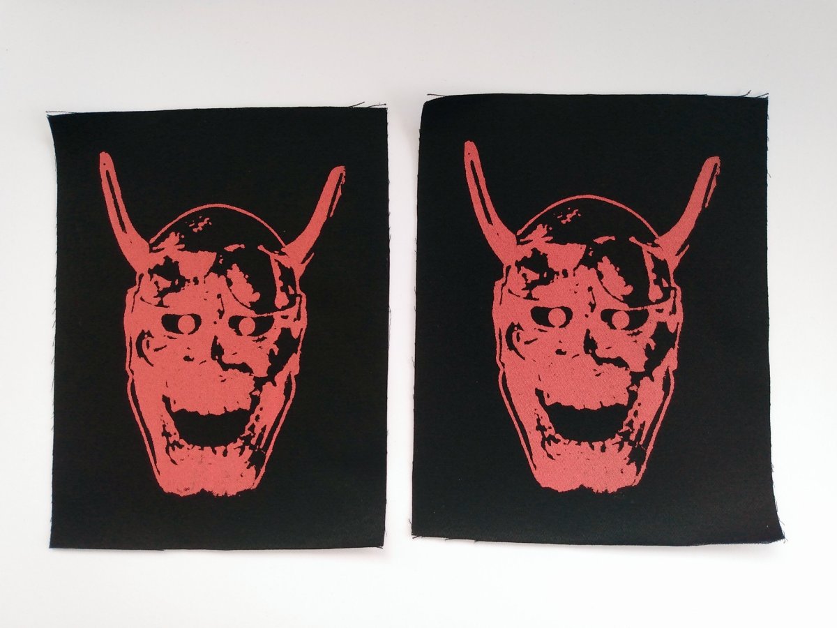 Japanese Hannya Mask Screen print Sew-on Patches