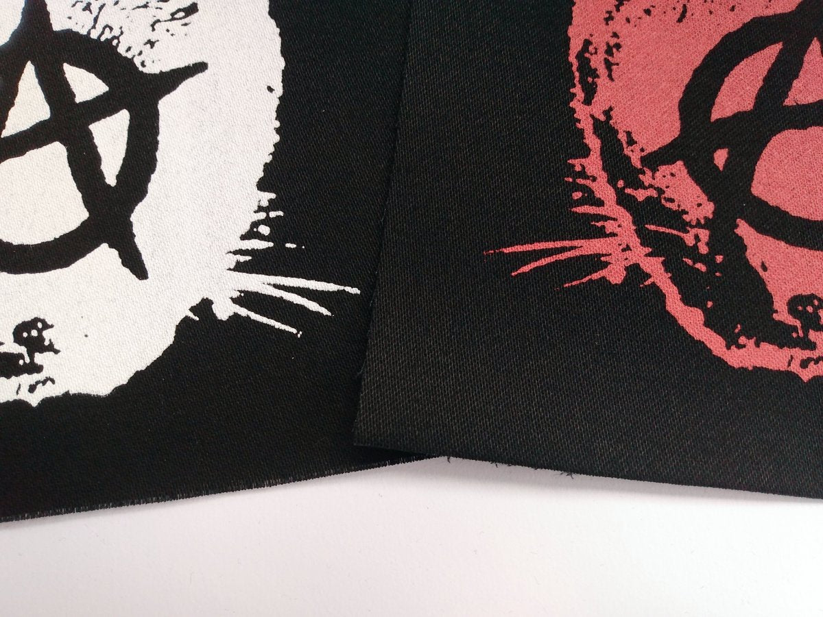 Anarchy Kitty Cat Screen print Sew-on Patches