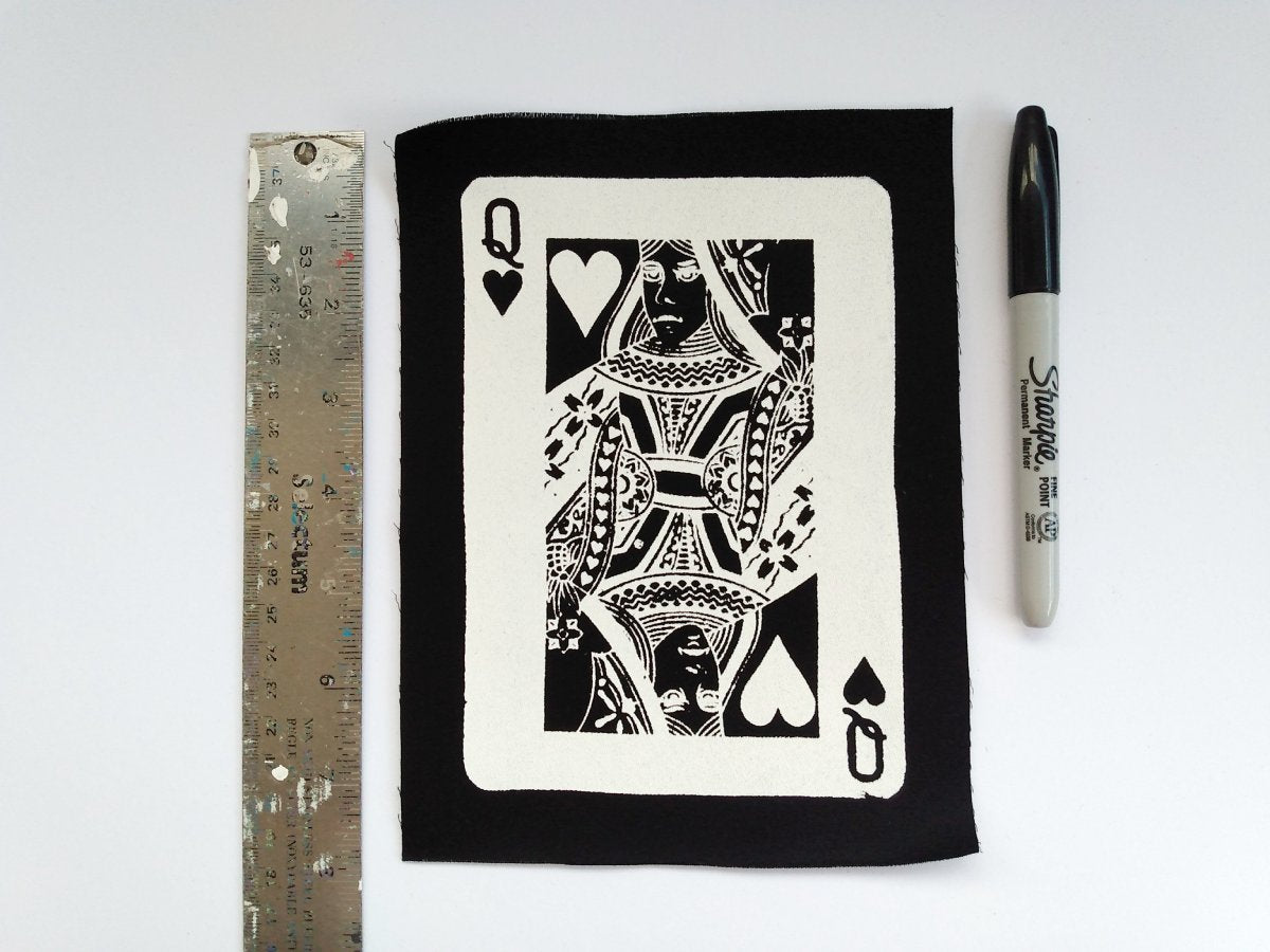 Queen of Hearts Alice in Wonderland Screen print Sew-on Patches