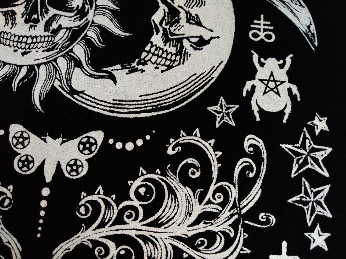 Ouija Sun & Moon Skulls Screen print Sew-on Patches