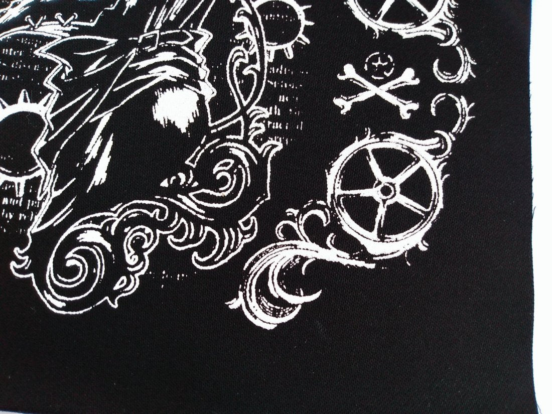 Plague Doctor & Gears Screen print Sew-on Patches