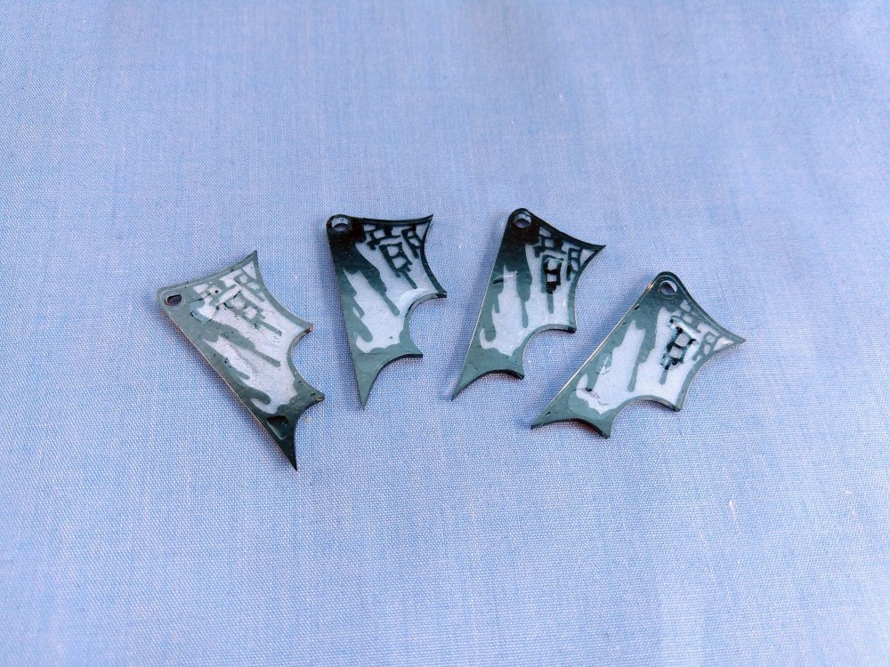 Japanese Darkness Kanji Bat Wings Handmade Acrylic Word Charms