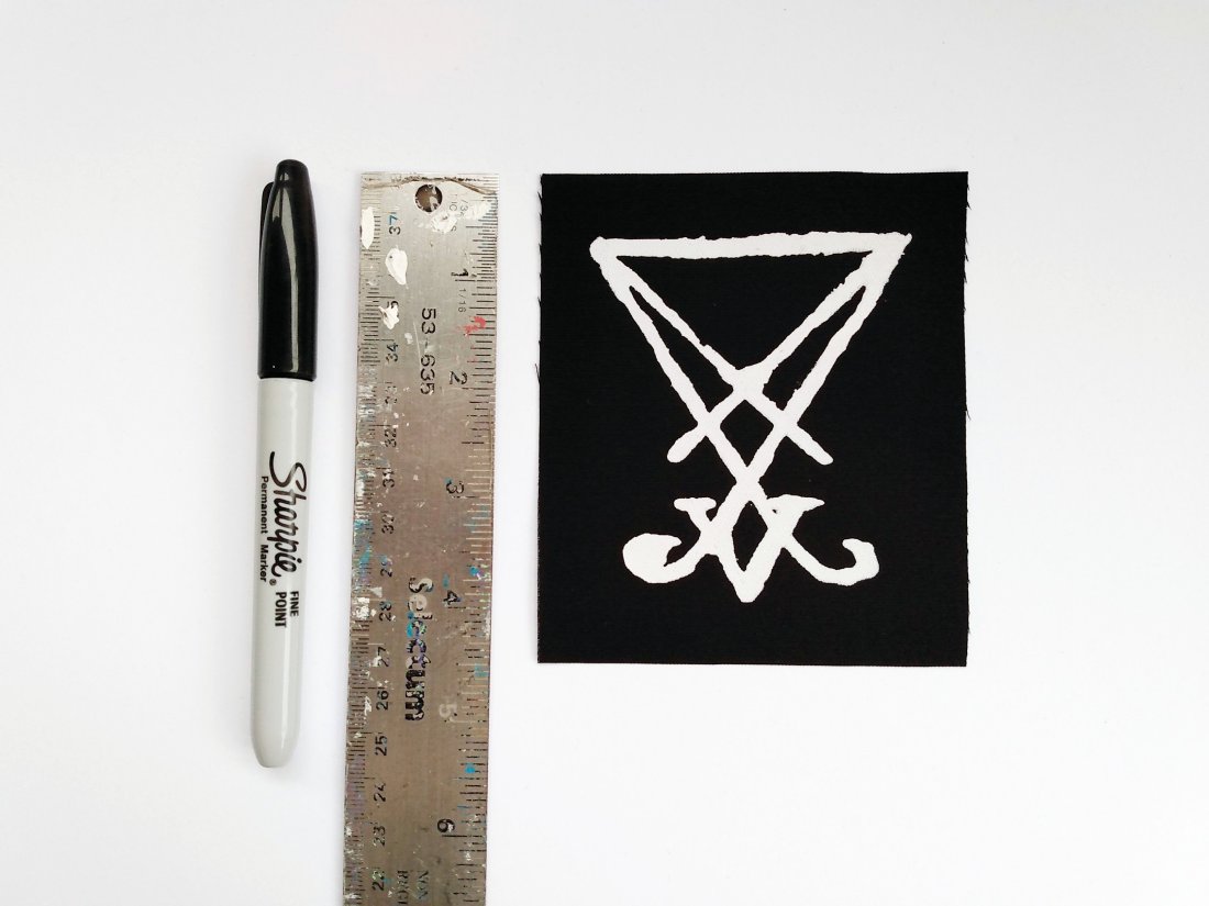 Lucifer Symbol Screen print Sew-on Patches