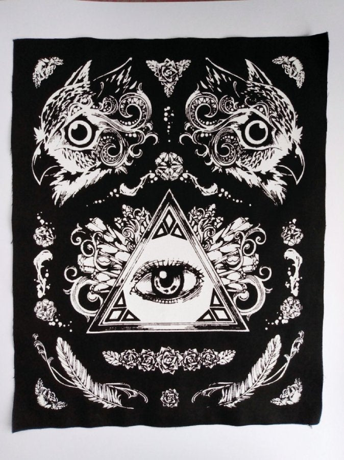 Illuminati Eye of Providence Symbol & Owls Back Patches