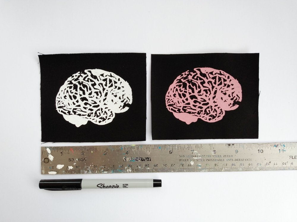 Brain Screen print Screen print Sew-on Patches