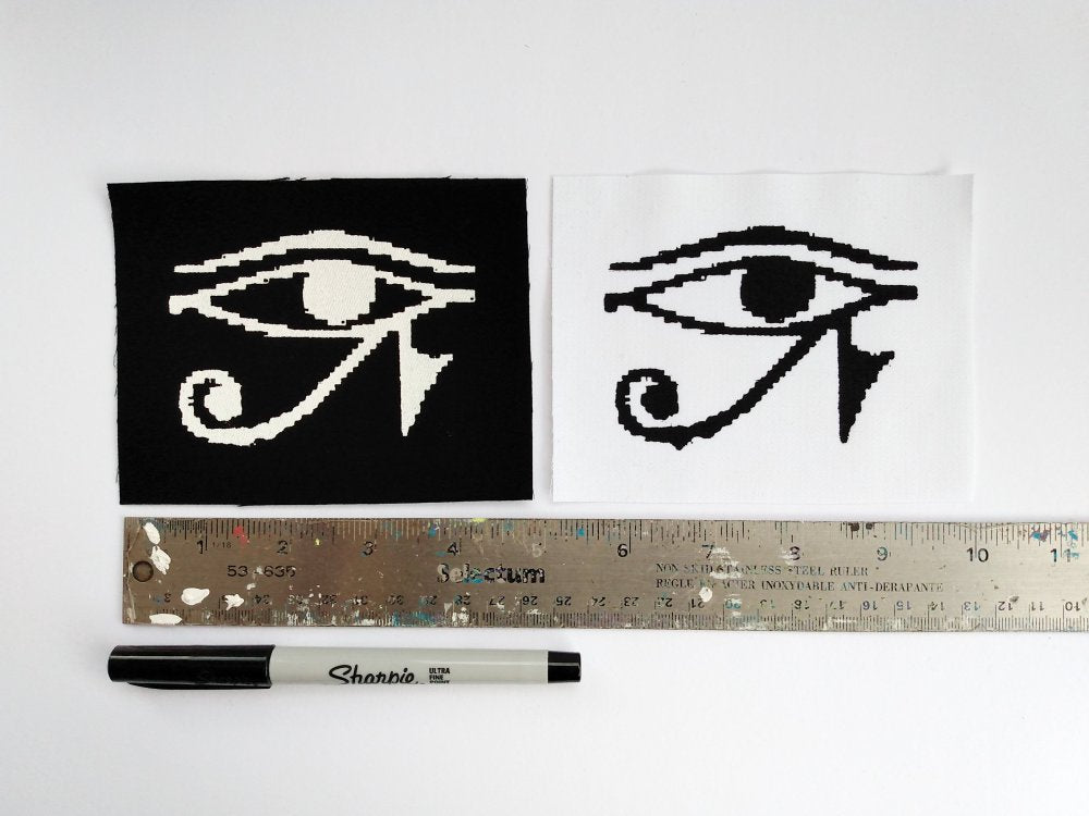 Pixelated Eye of Horus Screen print Sew-on Patches