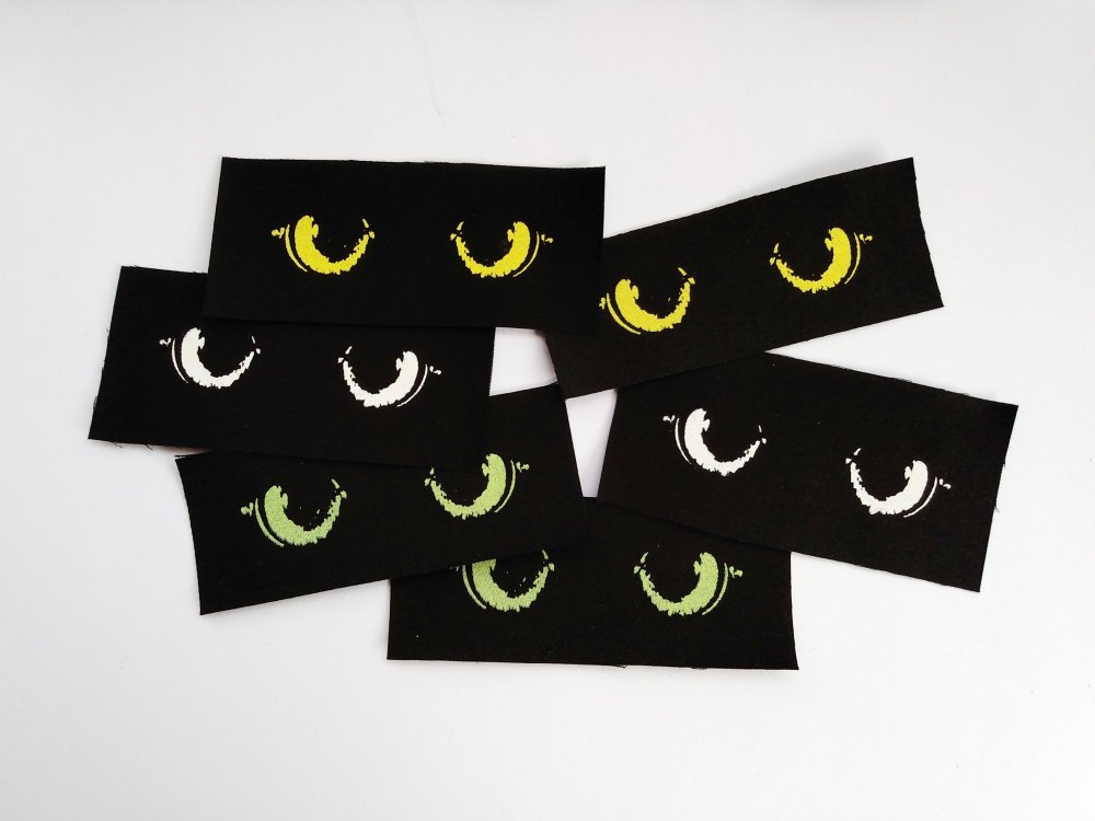 Cat Eyes Screen print Sew-on Patches