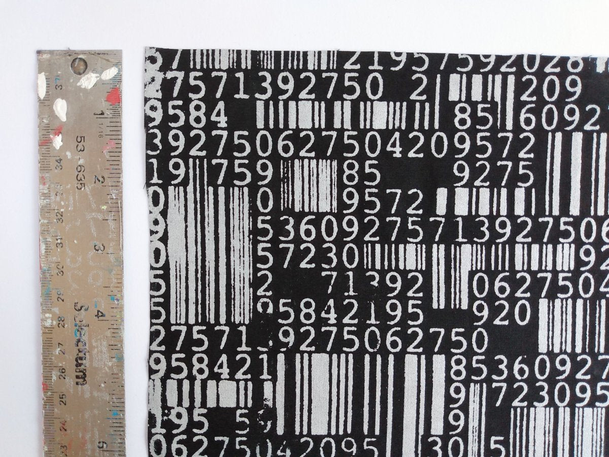 NEW! Original Barcodes Screenprinted Cyber Punk Fabric (Silver ver.)