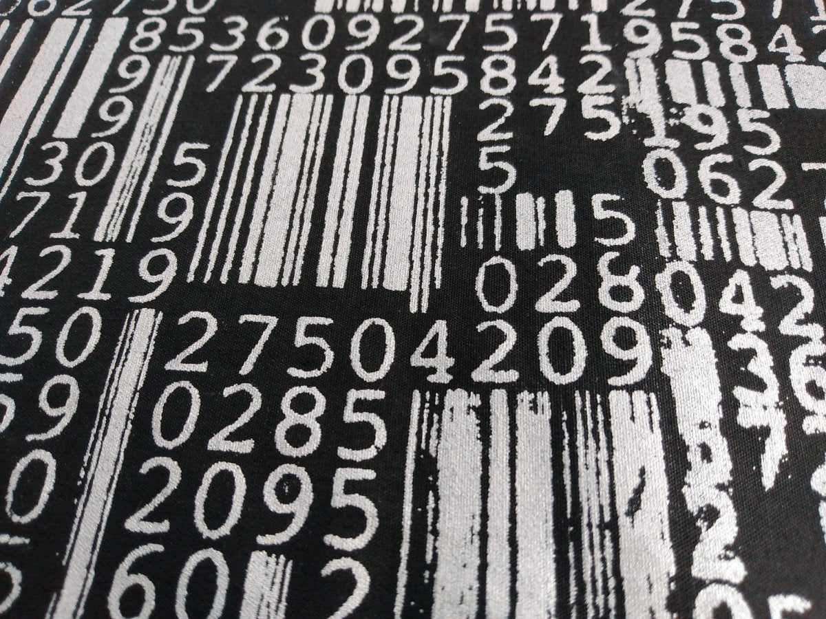 NEW! Original Barcodes Screenprinted Cyber Punk Fabric (Silver ver.)