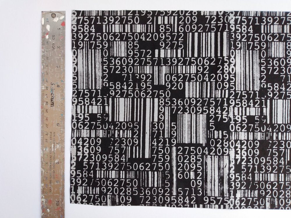 NEW! Original Barcodes Screenprinted Cyber Punk Fabric (Silver ver.)