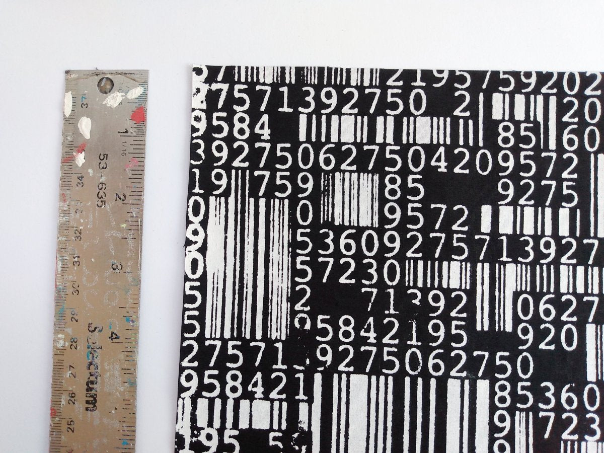 NEW! Original Barcodes Screenprinted Cyber Punk Fabric (White ver.)