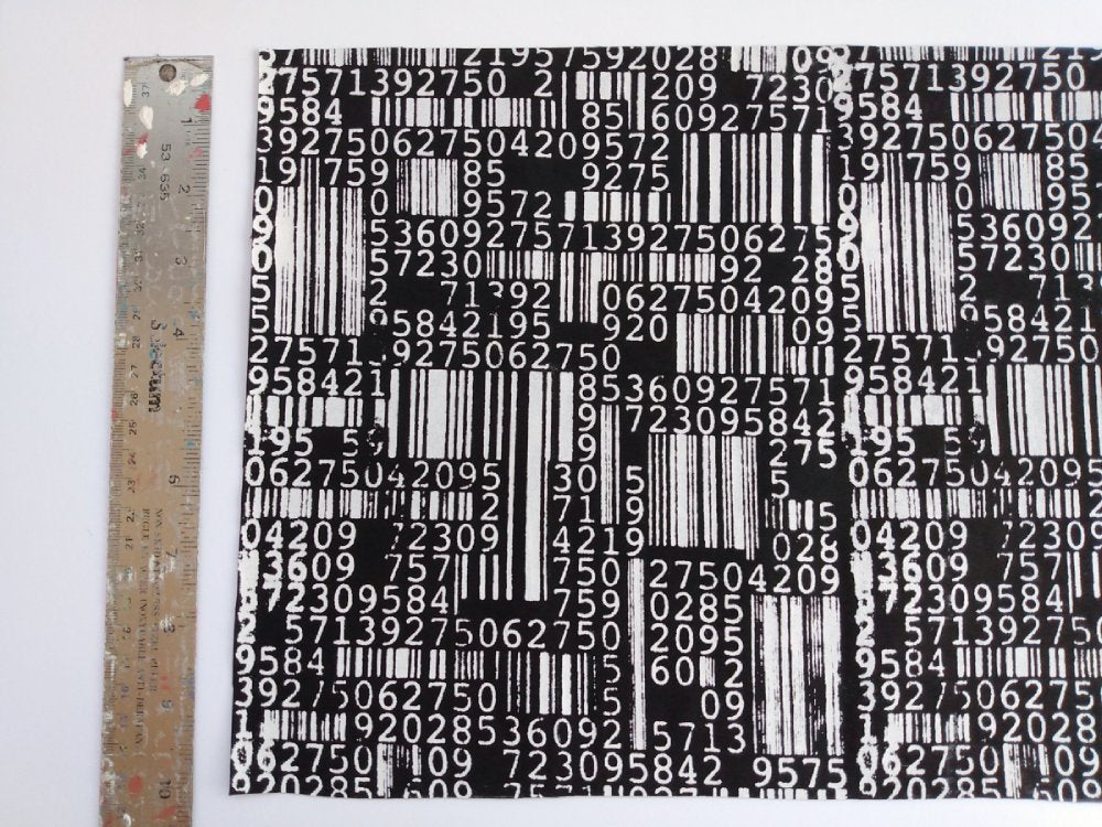 NEW! Original Barcodes Screenprinted Cyber Punk Fabric (White ver.)