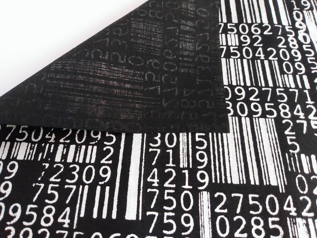 NEW! Original Barcodes Screenprinted Cyber Punk Fabric (White ver.)