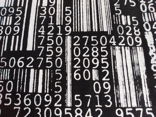 NEW! Original Barcodes Screenprinted Cyber Punk Fabric (White ver.)