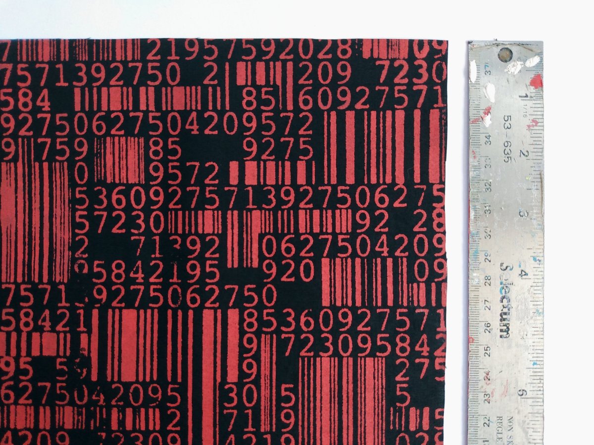 NEW! Original Barcodes Screenprinted Cyber Punk Fabric (Red ver.)