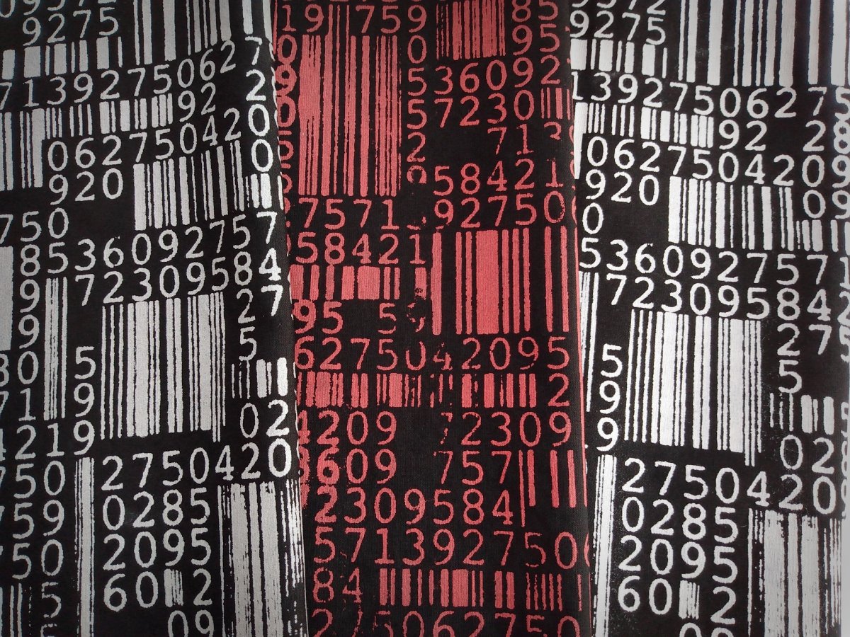 NEW! Original Barcodes Screenprinted Cyber Punk Fabric (White ver.)