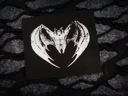 RESTOCKED! Heart-shaped Bat Screen print Sew-on Patches