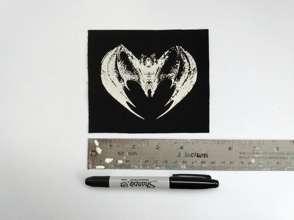 RESTOCKED! Heart-shaped Bat Screen print Sew-on Patches