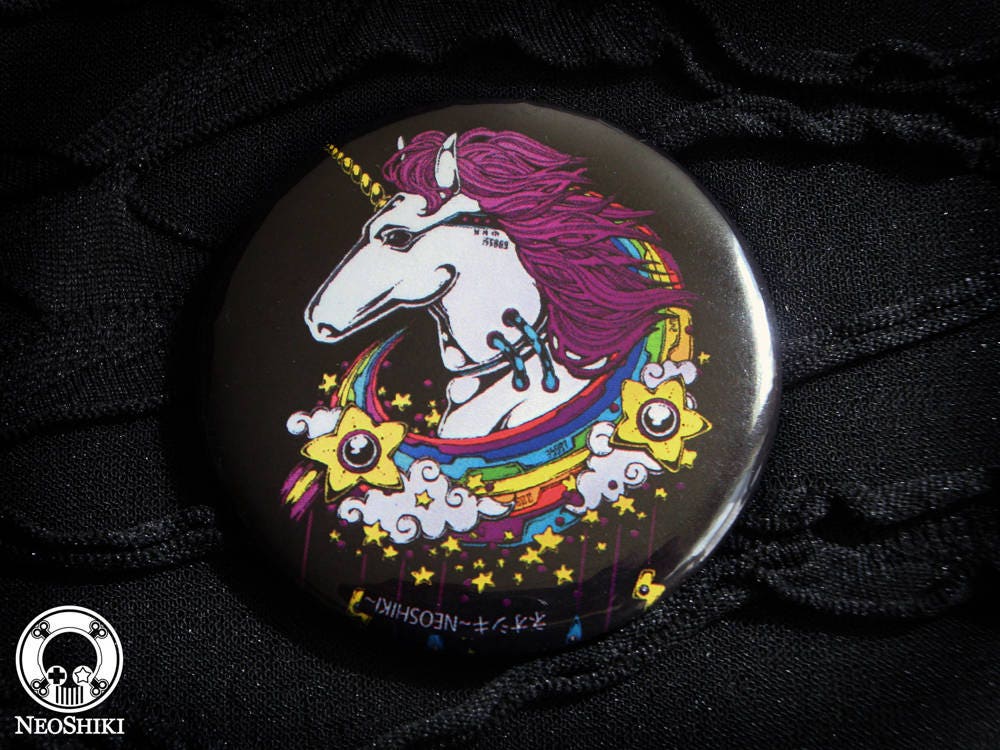 Mechanical Unicorn & Rainbow Button