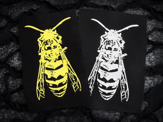 Hornet with skull Screen print Sew-on Patch