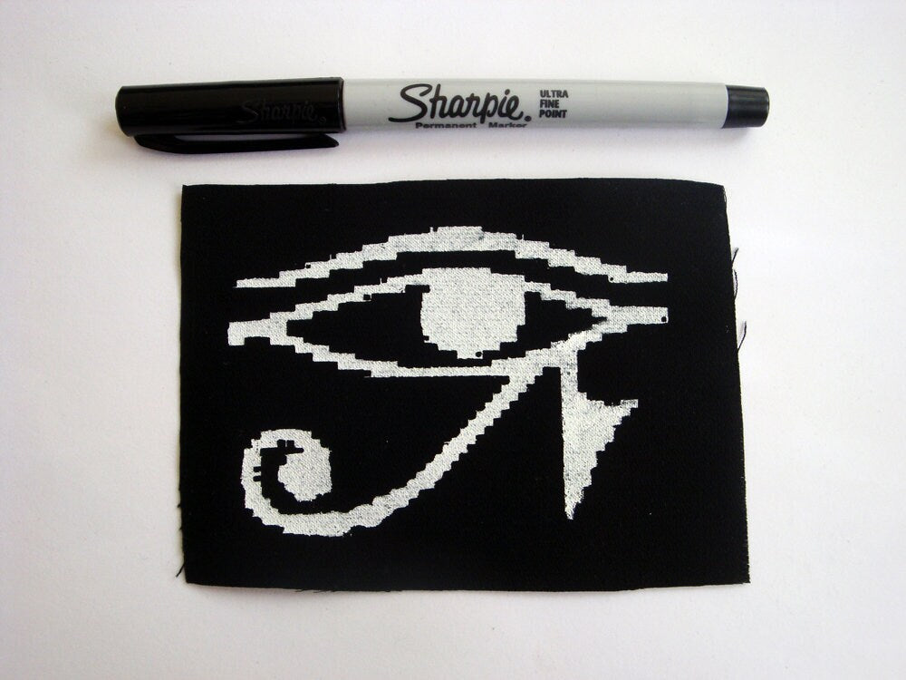Pixelated Eye of Horus Screen print Sew-on Patch