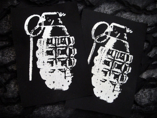 Grenade Screen print Sew-on Patches (Black ver.)