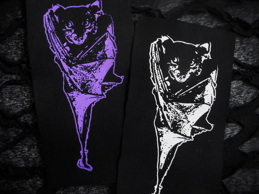Hanging Bat Screen print Sew-on Patch