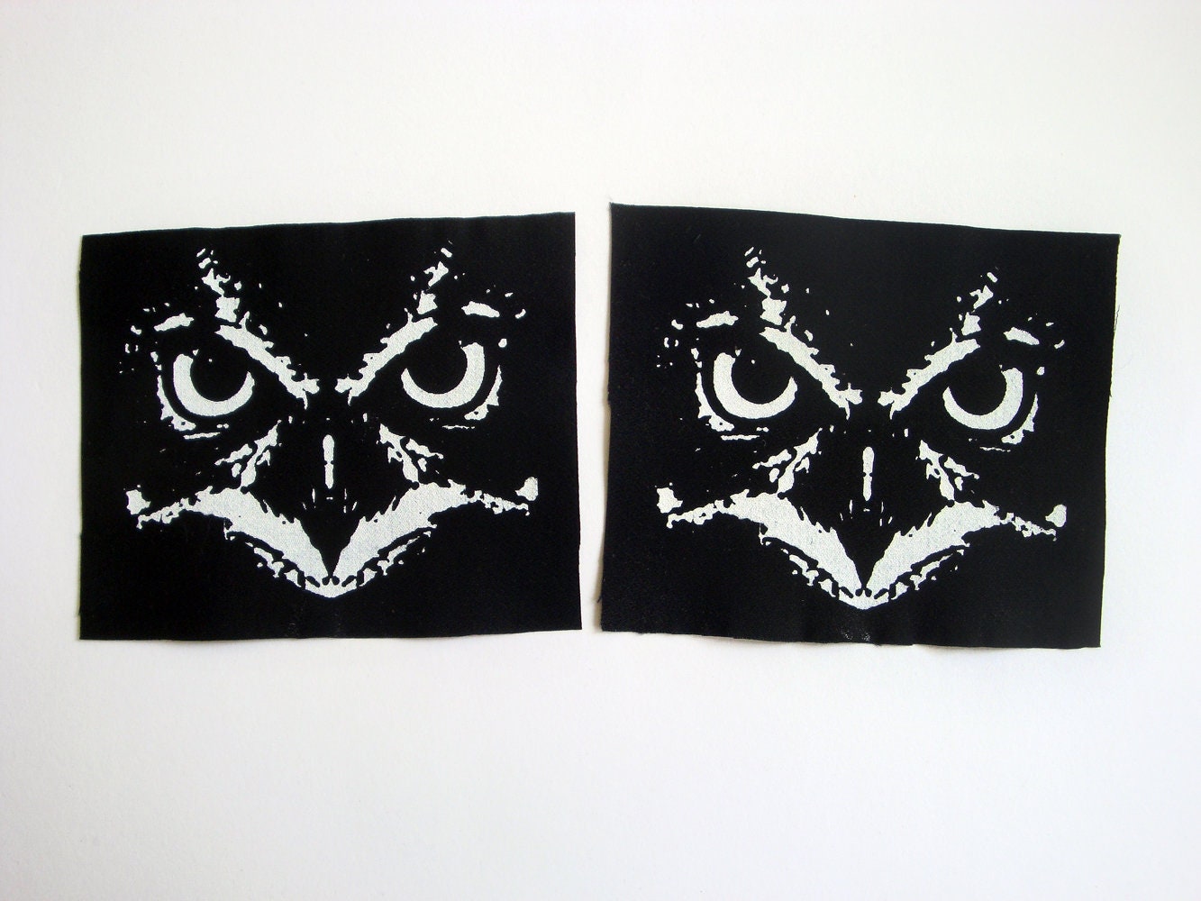 Owl Face Screen print Sew-on Patch