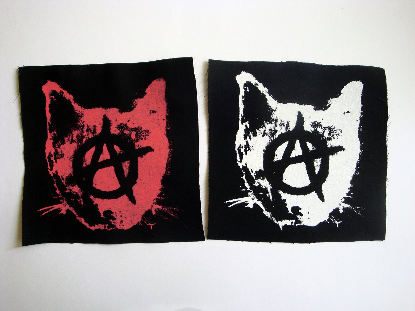 Anarchy Kitty Cat Screen print Sew-on Patch